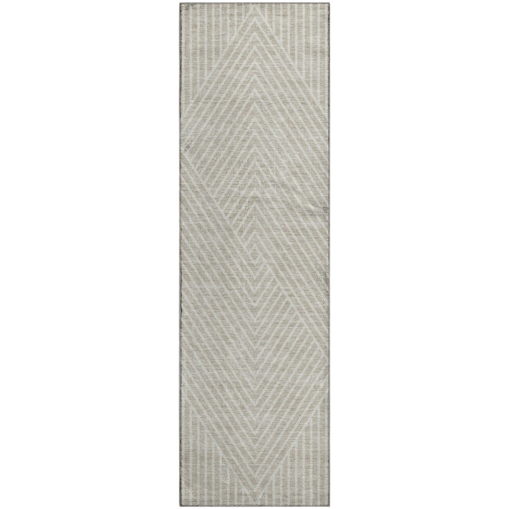 Premium Machine Washable Mayfield AMF937 Beige 2'3" x 7'6" Runner Rug. Picture 1