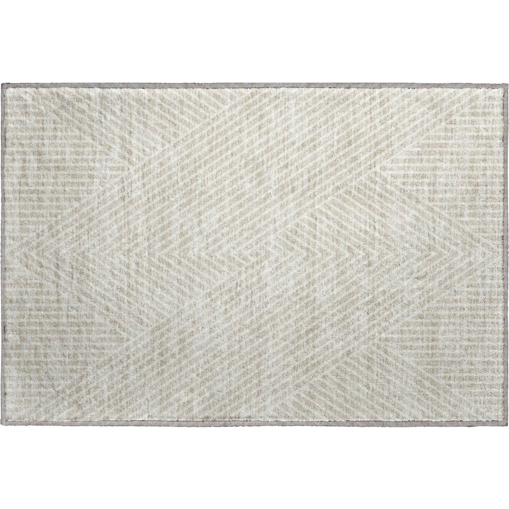 Premium Machine Washable Mayfield AMF937 Beige 1'8" x 2'6" Rug. Picture 1