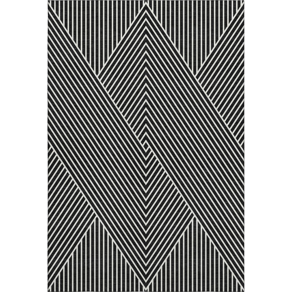 Premium Machine Washable Mayfield AMF937 Black 2'6" x 3'10" Rug. Picture 1