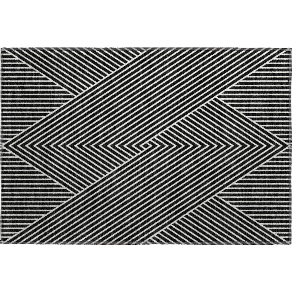 Premium Machine Washable Mayfield AMF937 Black 1'8" x 2'6" Rug. Picture 1