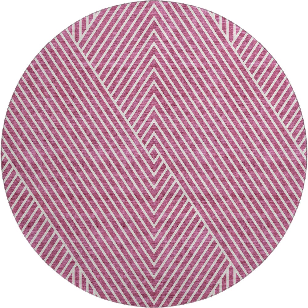 Premium Machine Washable Mayfield AMF937 Blush 8' x 8' Round Rug. Picture 1