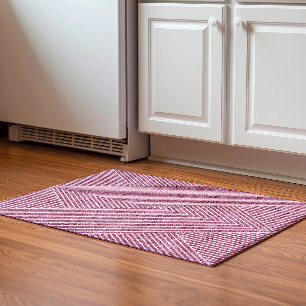 Premium Machine Washable Mayfield AMF937 Blush 1'8" x 2'6" Rug. Picture 5