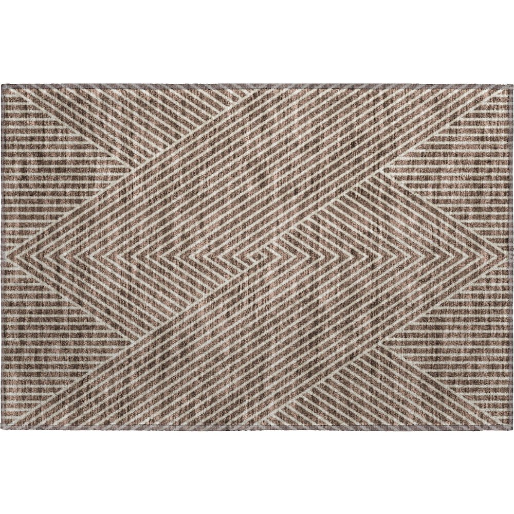 Premium Machine Washable Mayfield AMF937 Brown 1'8" x 2'6" Rug. Picture 1