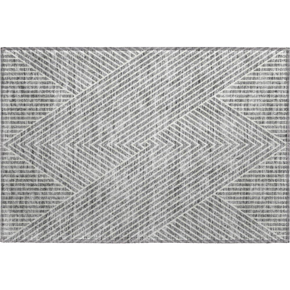 Premium Machine Washable Mayfield AMF937 Gray 1'8" x 2'6" Rug. Picture 1