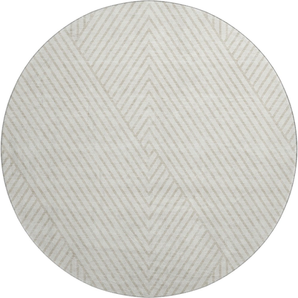 Premium Machine Washable Mayfield AMF937 Ivory 8' x 8' Round Rug. Picture 1