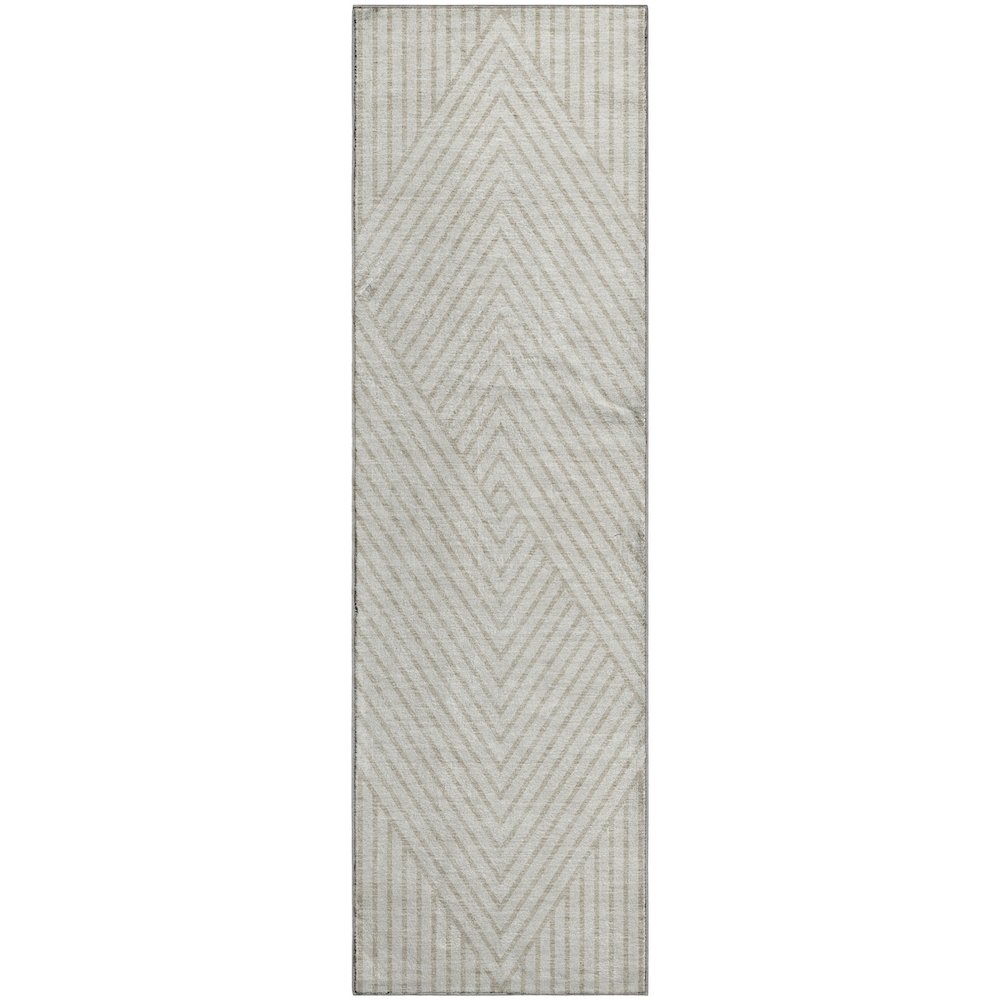 Premium Machine Washable Mayfield AMF937 Ivory 2'3" x 7'6" Runner Rug. Picture 1