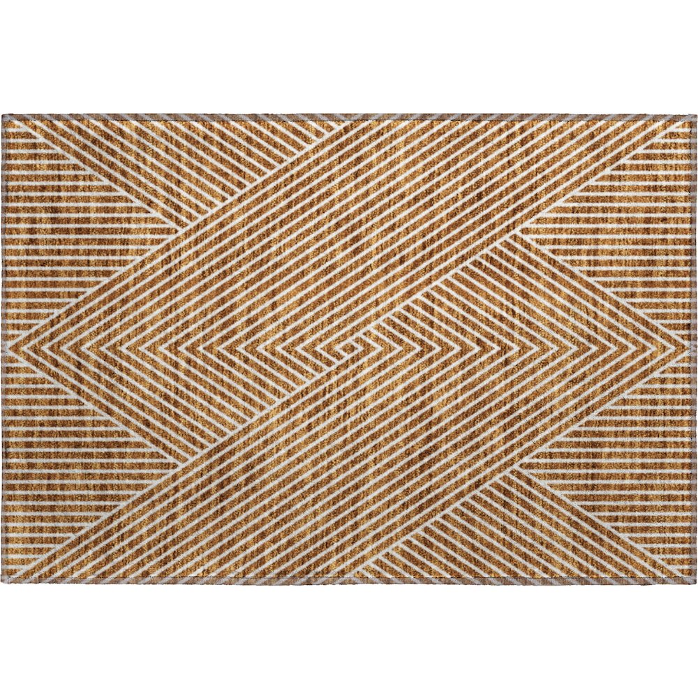 Premium Machine Washable Mayfield AMF937 Terracotta 1'8" x 2'6" Rug. Picture 1