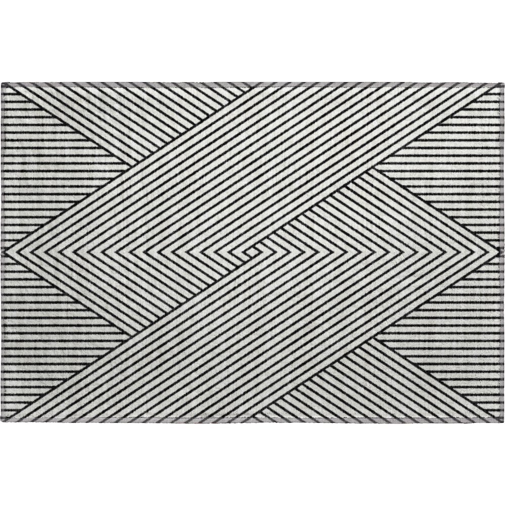 Premium Machine Washable Mayfield AMF937 White 1'8" x 2'6" Rug. Picture 1
