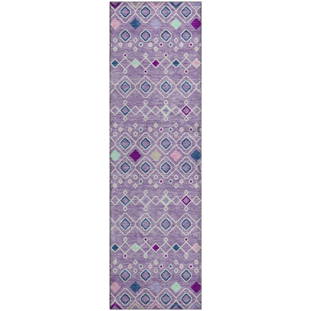 Premium Machine Washable Mayfield AMF938 Lavender 2'3" x 7'6" Runner Rug. Picture 1
