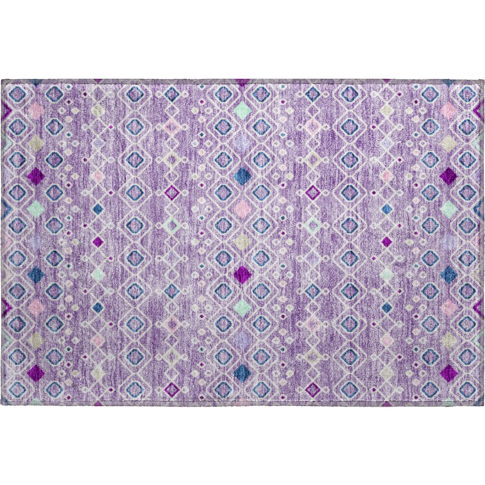 Premium Machine Washable Mayfield AMF938 Lavender 1'8" x 2'6" Rug. Picture 1