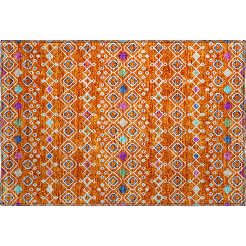 Premium Machine Washable Mayfield AMF938 Orange 1'8" x 2'6" Rug. Picture 1