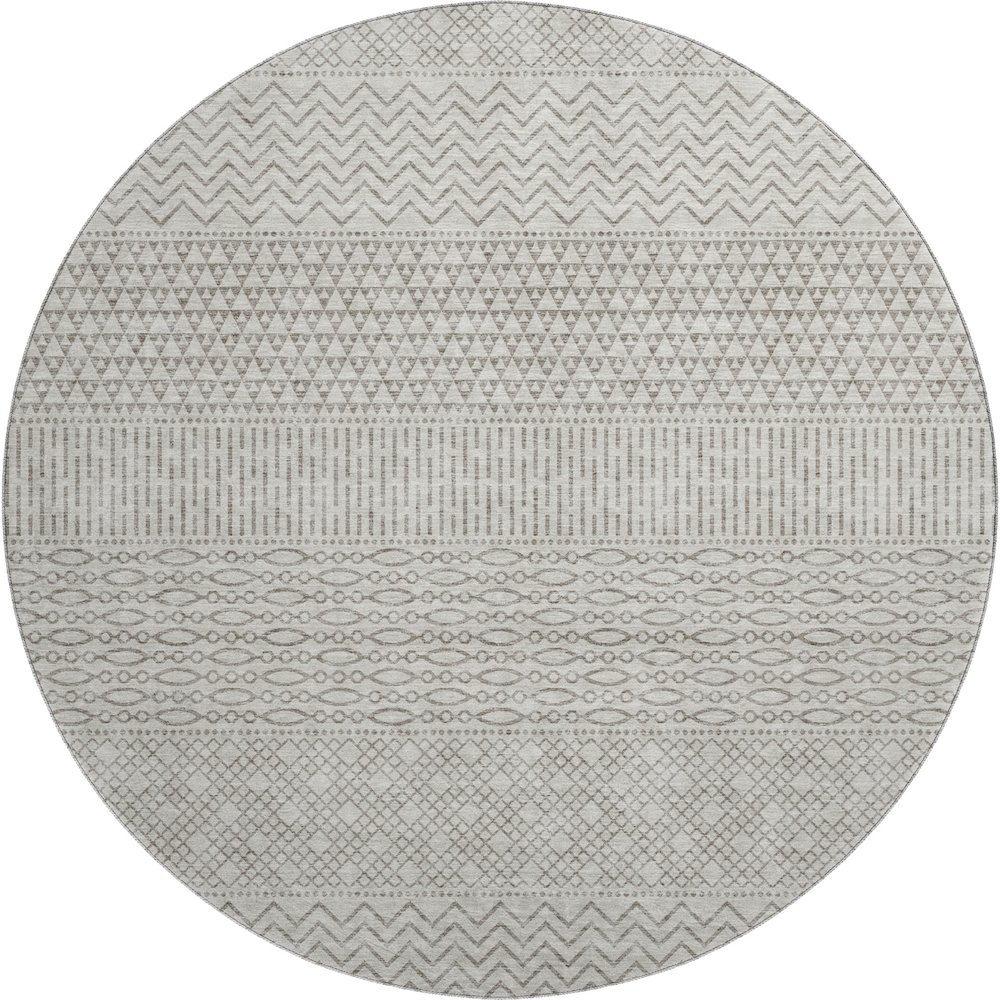 Premium Machine Washable Mayfield AMF939 Beige 8' x 8' Round Rug. Picture 1