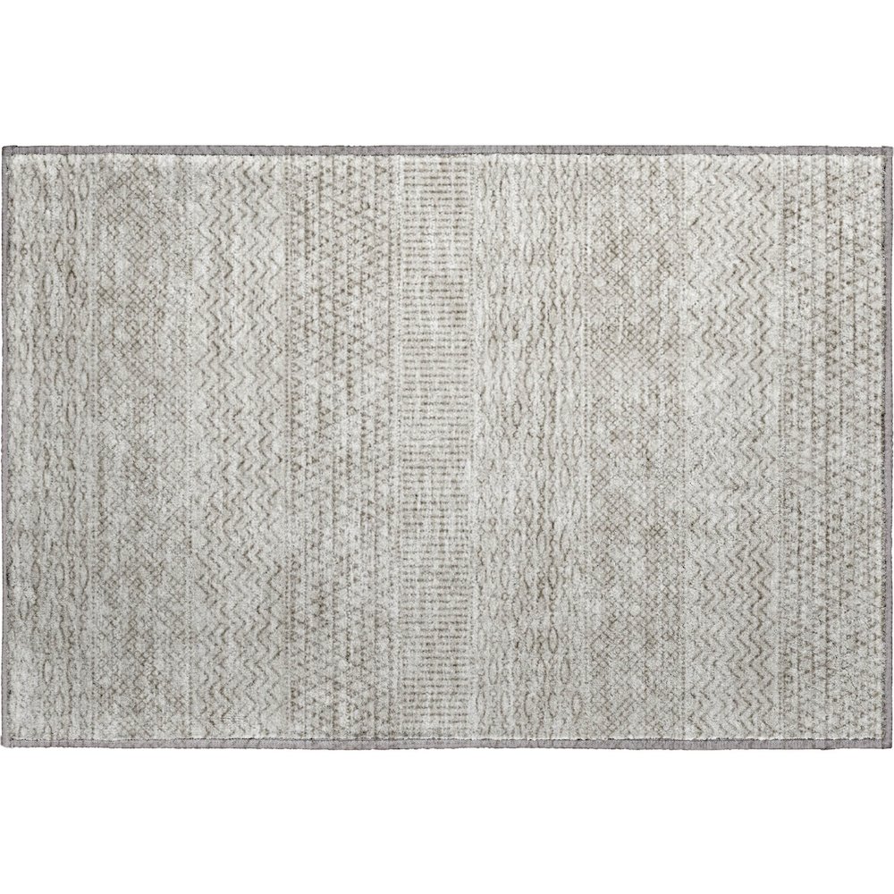 Premium Machine Washable Mayfield AMF939 Beige 1'8" x 2'6" Rug. Picture 1