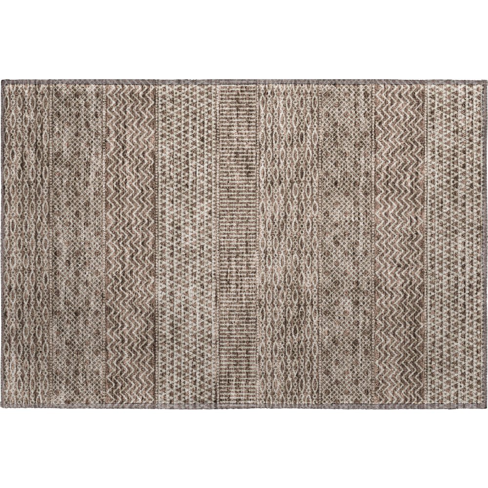Premium Machine Washable Mayfield AMF939 Brown 1'8" x 2'6" Rug. Picture 1