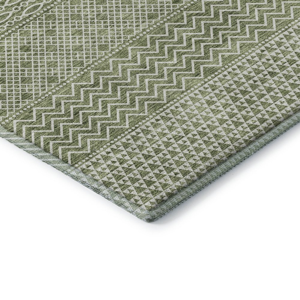 Premium Machine Washable Mayfield AMF939 Green 1'8" x 2'6" Rug. Picture 3