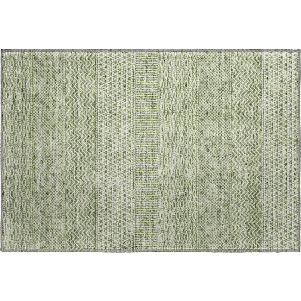 Premium Machine Washable Mayfield AMF939 Green 1'8" x 2'6" Rug. Picture 1
