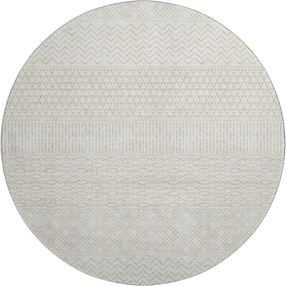 Premium Machine Washable Mayfield AMF939 Ivory 8' x 8' Round Rug. Picture 1