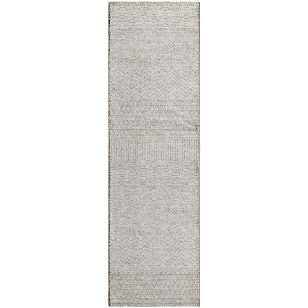 Premium Machine Washable Mayfield AMF939 Ivory 2'3" x 7'6" Runner Rug. Picture 1