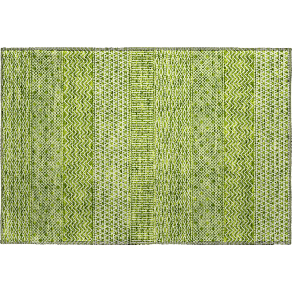 Premium Machine Washable Mayfield AMF939 Lime 1'8" x 2'6" Rug. Picture 1