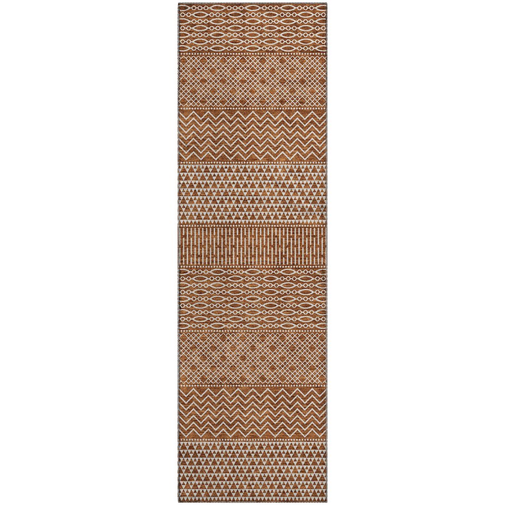 Premium Machine Washable Mayfield AMF939 Paprika 2'3" x 7'6" Runner Rug. Picture 1
