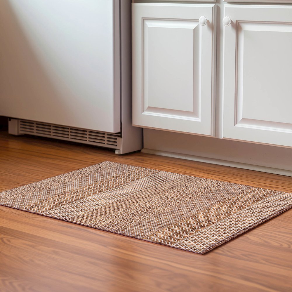 Premium Machine Washable Mayfield AMF939 Paprika 1'8" x 2'6" Rug. Picture 5