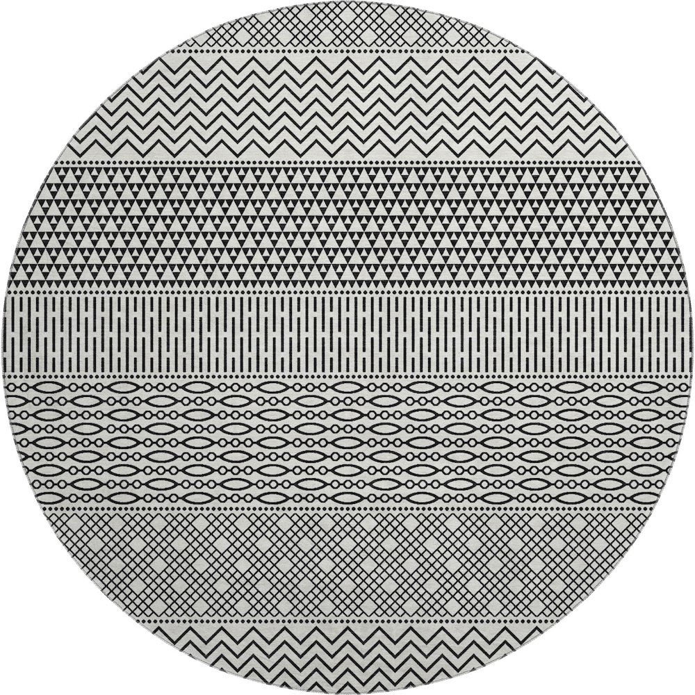 Premium Machine Washable Mayfield AMF939 White 8' x 8' Round Rug. Picture 1