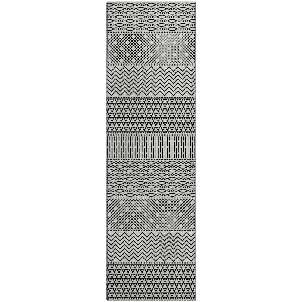 Premium Machine Washable Mayfield AMF939 White 2'3" x 7'6" Runner Rug. Picture 1