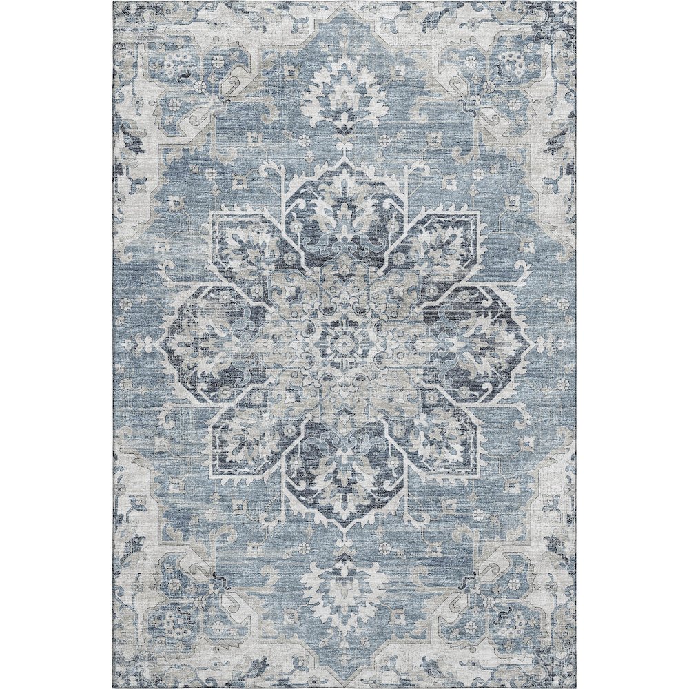 Premium Machine Washable Mayfield  Blue 2'6" x 3'10" Rug. Picture 1