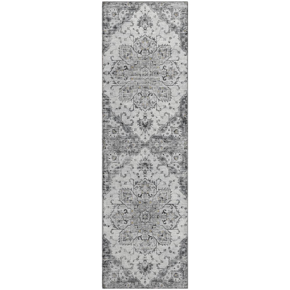 Premium Machine Washable Mayfield  Fog 2'3" x 7'6" Runner Rug. Picture 1