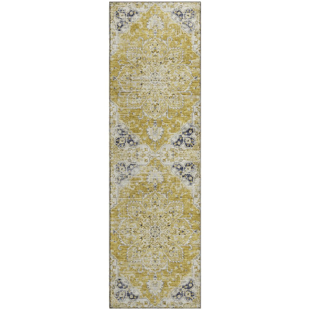 Premium Machine Washable Mayfield  Gilded 2'3" x 7'6" Runner Rug. Picture 1