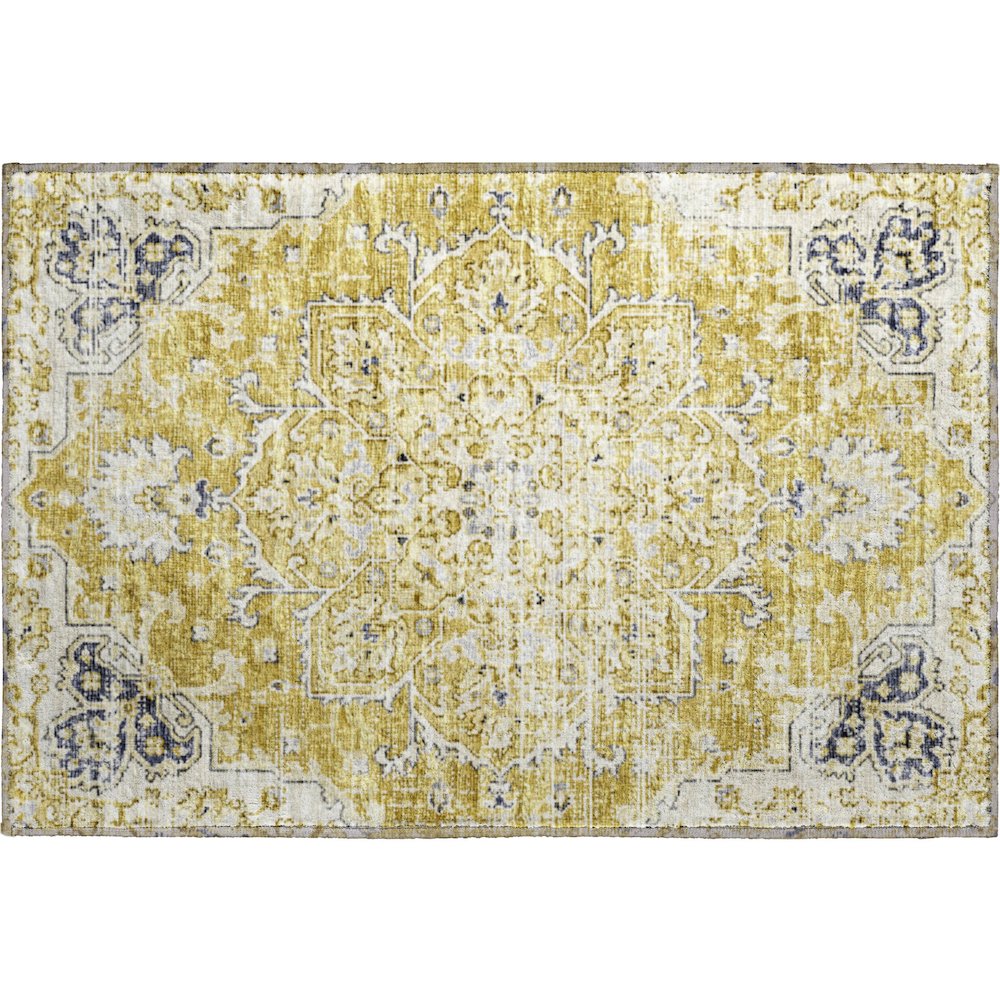 Premium Machine Washable Mayfield  Gilded 1'8" x 2'6" Rug. Picture 1
