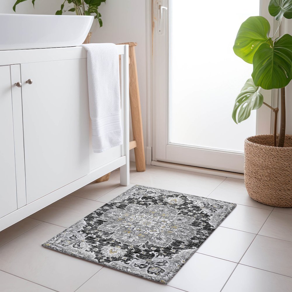 Premium Machine Washable Mayfield  Shadow 1'8" x 2'6" Rug. Picture 5