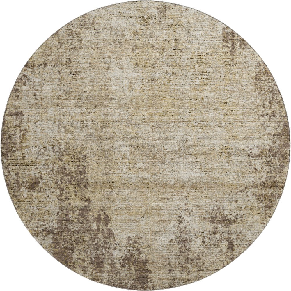 Premium Machine Washable Mayfield AMF940 Brown 8' x 8' Round Rug. Picture 1
