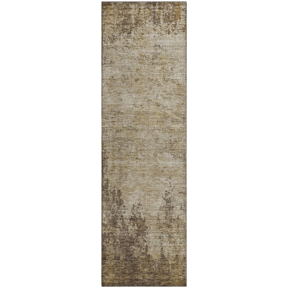 Premium Machine Washable Mayfield AMF940 Brown 2'3" x 7'6" Runner Rug. Picture 1