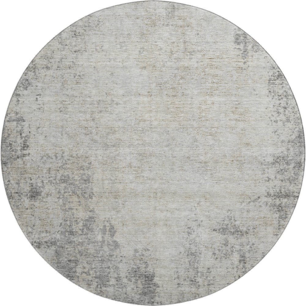 Premium Machine Washable Mayfield AMF940 Gray 8' x 8' Round Rug. Picture 1