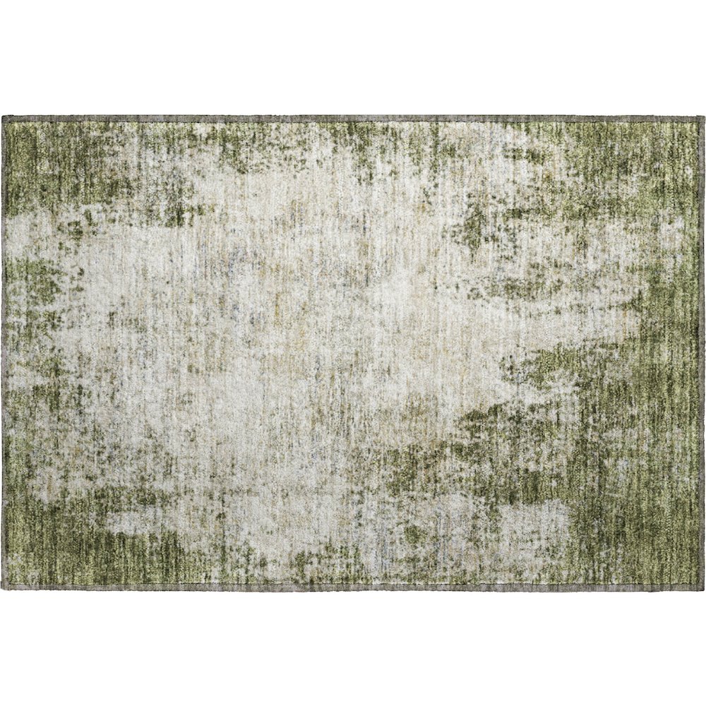 Premium Machine Washable Mayfield AMF940 Olive 1'8" x 2'6" Rug. Picture 1