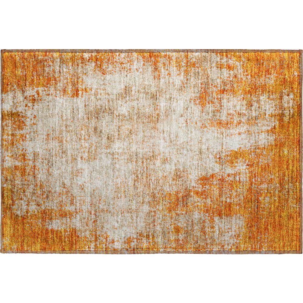 Premium Machine Washable Mayfield AMF940 Orange 1'8" x 2'6" Rug. Picture 1
