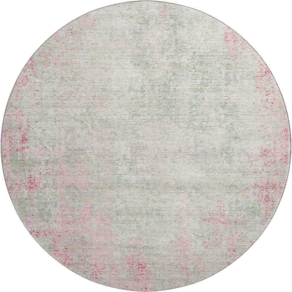 Premium Machine Washable Mayfield AMF940 Pink 8' x 8' Round Rug. Picture 1