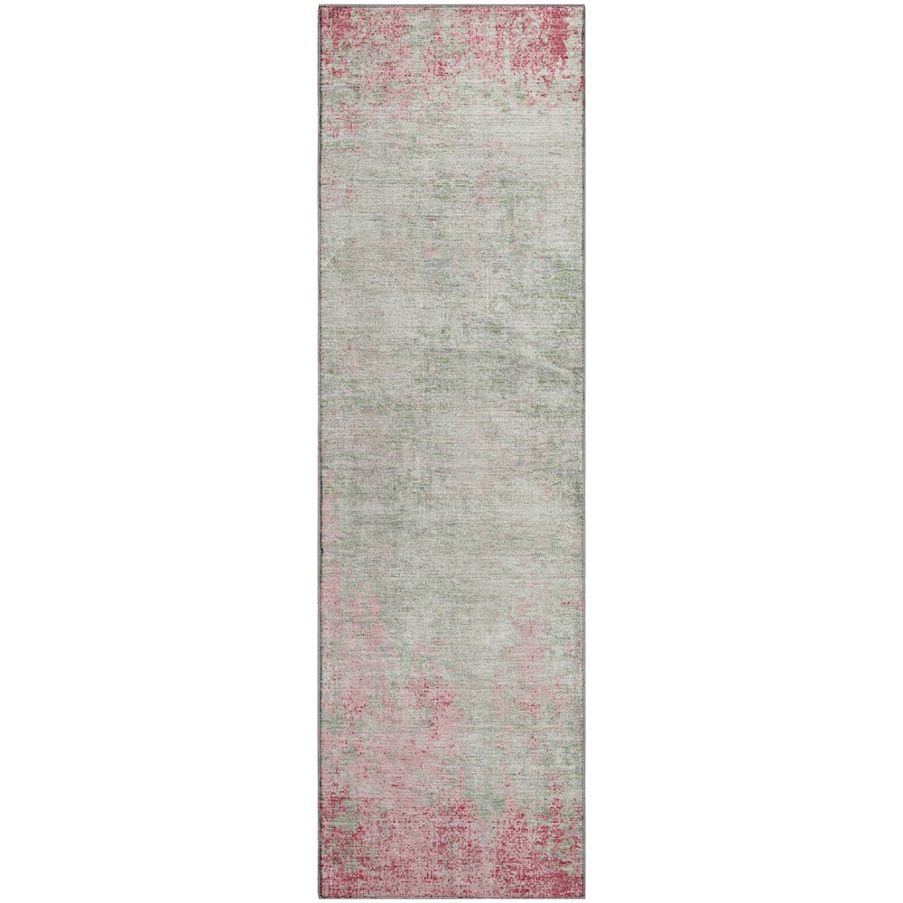 Premium Machine Washable Mayfield AMF940 Pink 2'3" x 7'6" Runner Rug. Picture 1