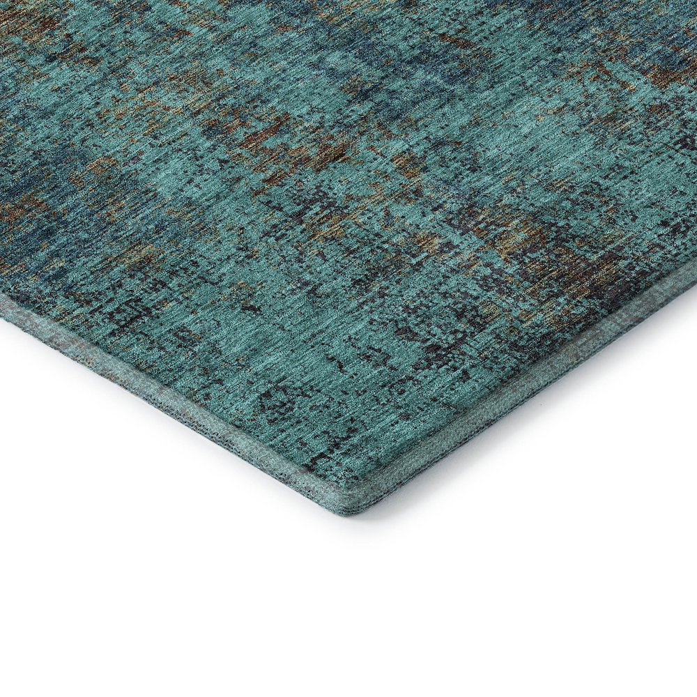 Premium Machine Washable Mayfield AMF940 Teal 1'8" x 2'6" Rug. Picture 3