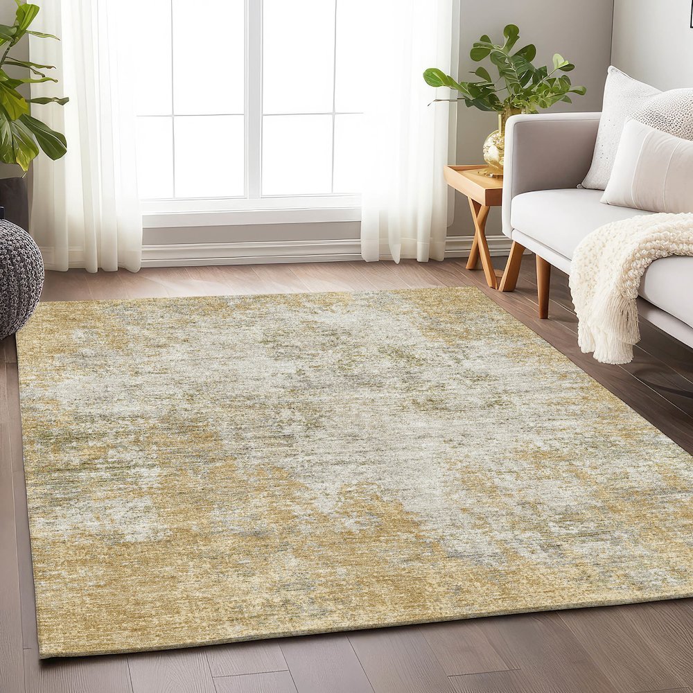 Premium Machine Washable Mayfield AMF940 Wheat 2'6" x 3'10" Rug. Picture 5