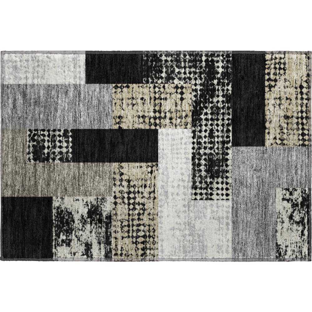 Premium Machine Washable Mayfield AMF941 Black 1'8" x 2'6" Rug. Picture 1