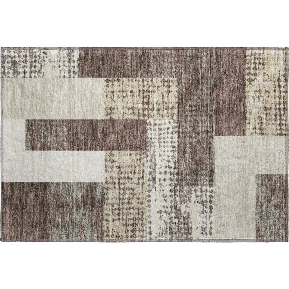 Premium Machine Washable Mayfield AMF941 Brown 1'8" x 2'6" Rug. Picture 1