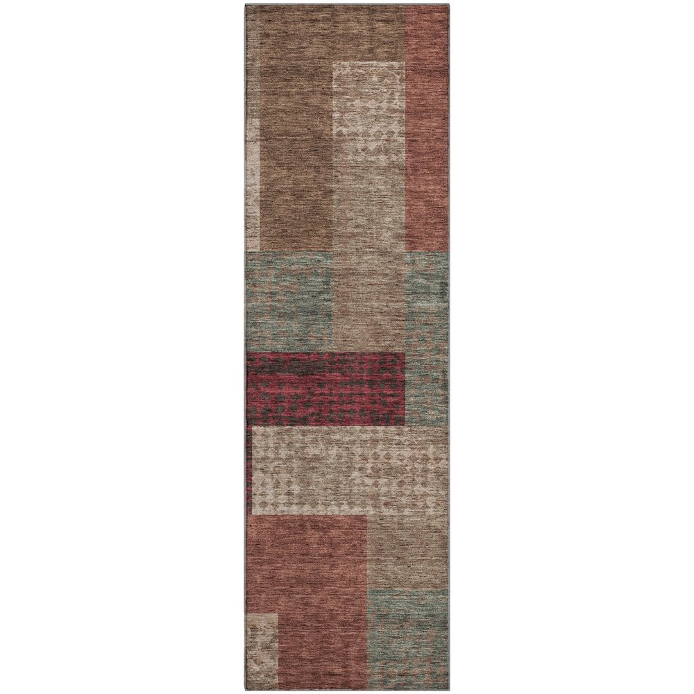 Premium Machine Washable Mayfield AMF941 Mocha 2'3" x 7'6" Runner Rug. Picture 1