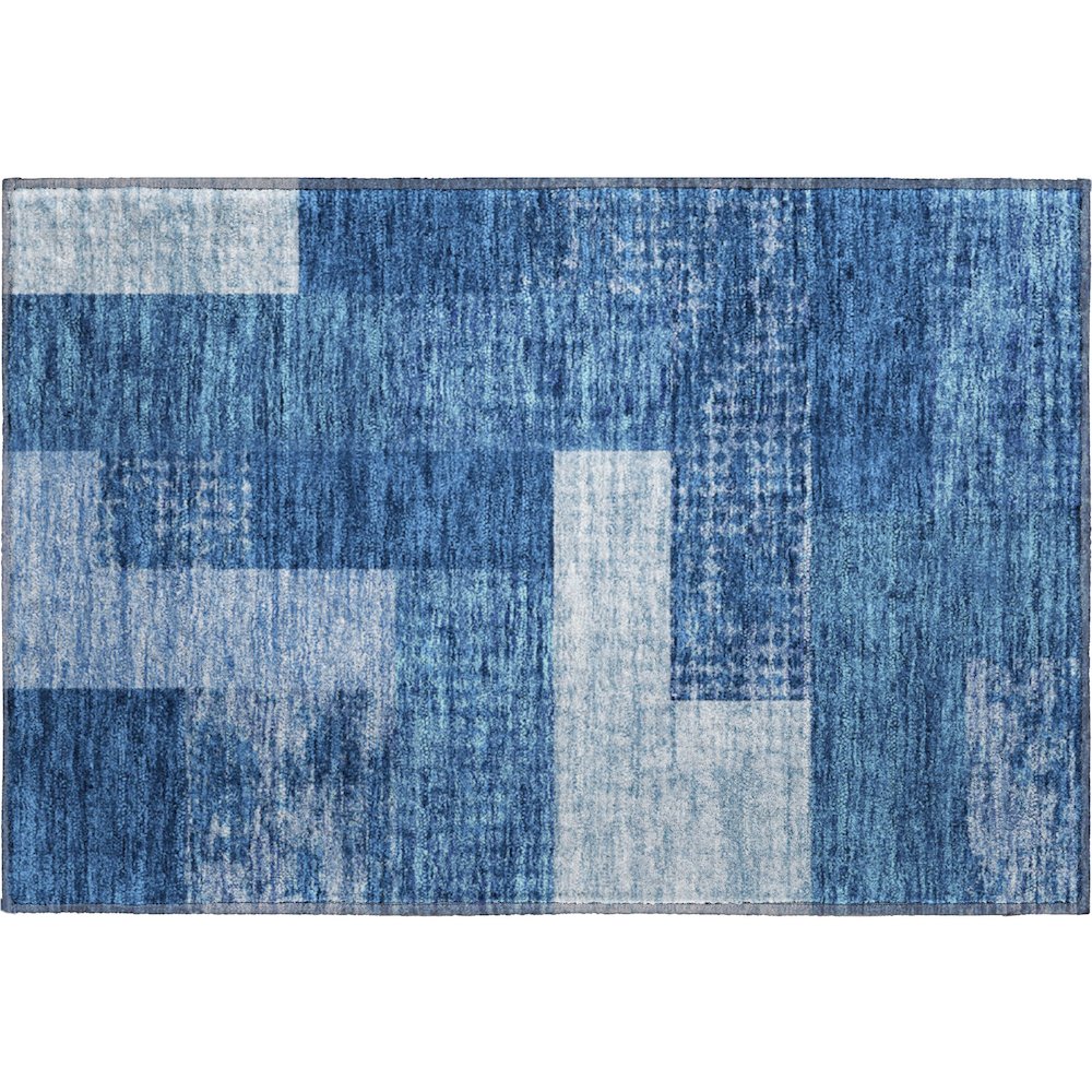 Premium Machine Washable Mayfield AMF941 Navy 1'8" x 2'6" Rug. Picture 1