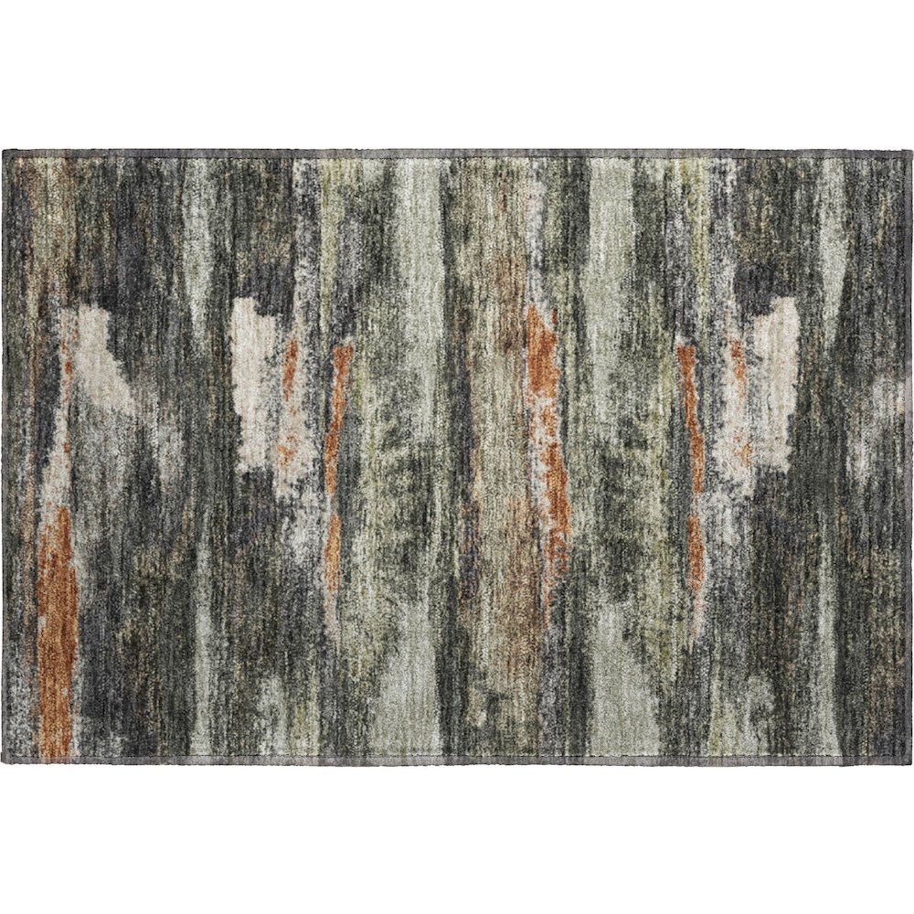 Premium Machine Washable Mayfield AMF942 Charcoal 1'8" x 2'6" Rug. Picture 1