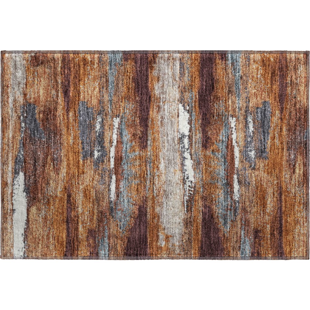 Premium Machine Washable Mayfield AMF942 Copper 1'8" x 2'6" Rug. Picture 1