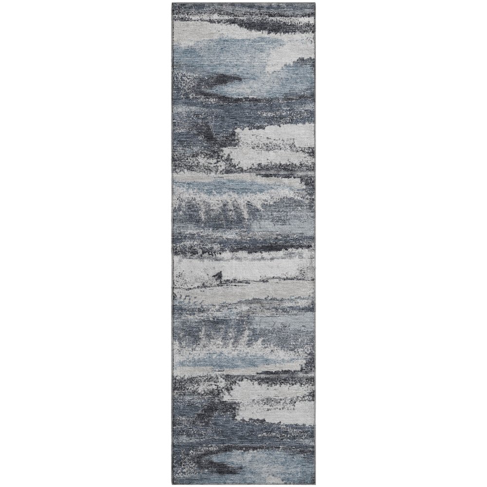 Premium Machine Washable Mayfield AMF942 Gray 2'3" x 7'6" Runner Rug. Picture 1