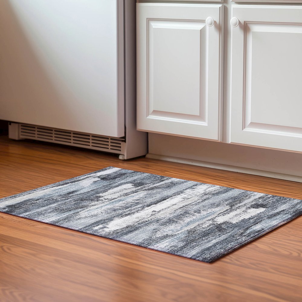 Premium Machine Washable Mayfield AMF942 Gray 1'8" x 2'6" Rug. Picture 5
