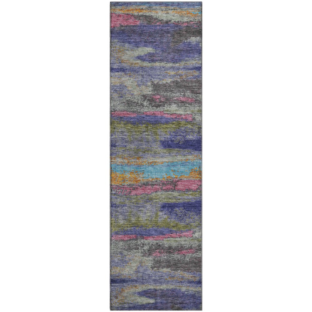 Premium Machine Washable Mayfield AMF942 Lavender 2'3" x 7'6" Runner Rug. Picture 1